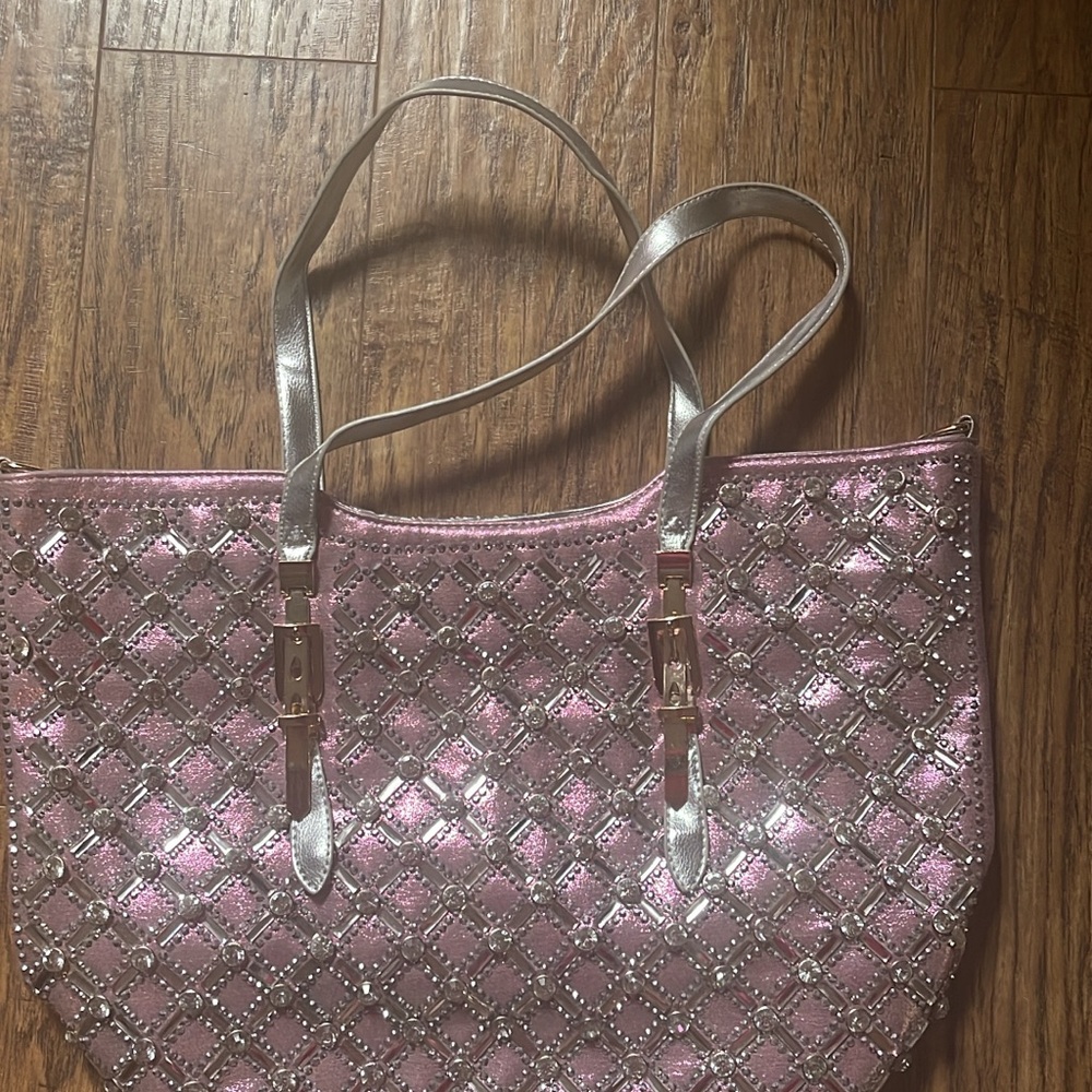 Bling pink tote like new
